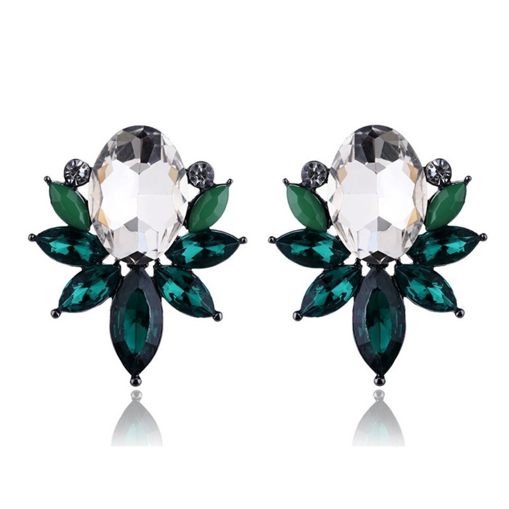 Green Stud Earrings